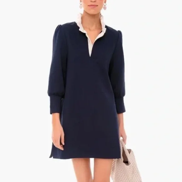 ♦️ Tuckernuck Pomander Place Navy Charlotte Terry Dress Size Small - Picture 1 of 11